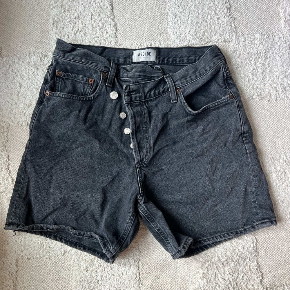 Agolde Charcoal Denim Shorts